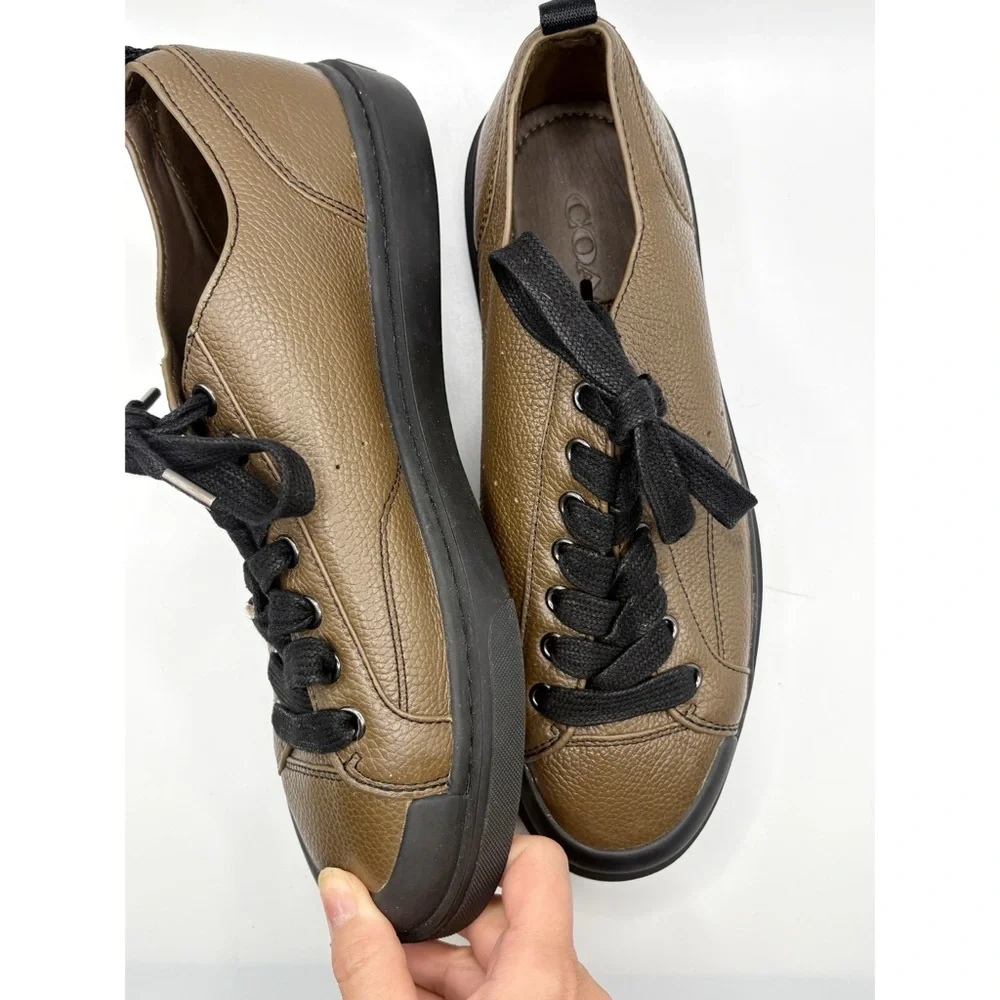 Coach Authentic Mens‎ Brown Leather Sneakers